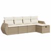 vidaXL 5-dijelni vrtni set sofa s jastucima bež od poliratana