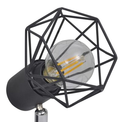 Crni industrijski reflektor sa žičanim okvirom i 4 LED žarulje