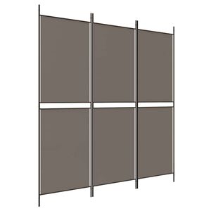 vidaXL Sobna pregrada s 3 panela antracit 150x180 cm od tkanine