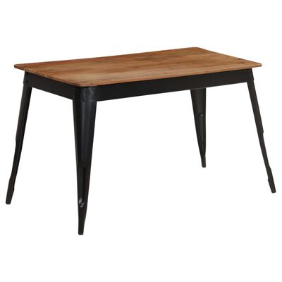 vidaXL Blagovaonski stol od masivnog drva bagrema i čelika 120x60x76 cm