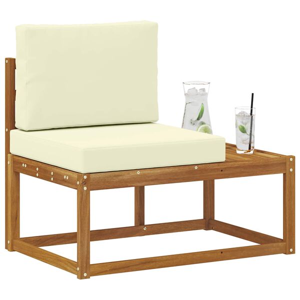 vidaXL Vanjski krajnji kauč s jastukom Prirodna 91 x 63 x 73 cm