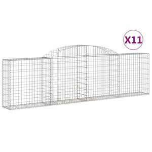 vidaXL Lučne gabionske ko&scaron;are 11 kom 300x30x80/100cm pocinčano željezo