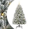 vidaXL Umjetno božićno drvce Zelena i bijela 150 cm PVC i metal