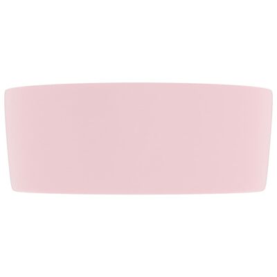 vidaXL Luksuzni okrugli umivaonik mat ružičasti 40 x 15 cm keramički