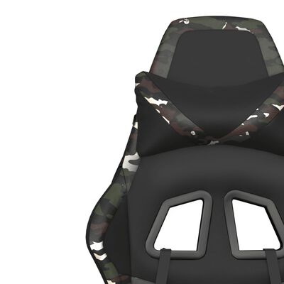 vidaXL Masažna igraća stolica crno-maskirna od umjetne kože