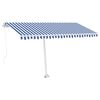 vidaXL Samostojeća tenda na ručno uvlačenje 400 x 300 cm plavo-bijela