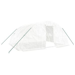 vidaXL Staklenik s čeličnim okvirom Bijeli 20 m&sup2; 5x4x2,3 m