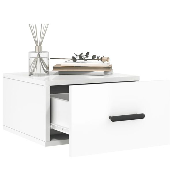 vidaXL Zidni noćni ormarići 2 kom visoki sjaj bijeli 35x35x20 cm