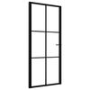 vidaXL Sobna vrata od stakla ESG i aluminija 93 x 201,5 cm crna