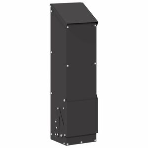 vidaXL Hranilica za piliće Crna 13 x 12 x 51 cm Hladno valjani čelik