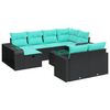 vidaXL 11-dijelni set vrtnih sofa od poliratana s jastucima crni