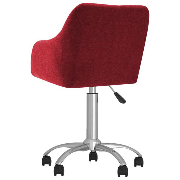 vidaXL Okretna blagovaonska stolica od tkanine crvena boja vina