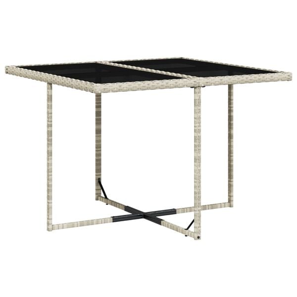 vidaXL 9-dijelni vrtni blagovaonski set od poliratana s jastucima sivi