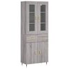 vidaXL Visoka komoda siva sonome 69,5x34x180 cm od konstruiranog drva
