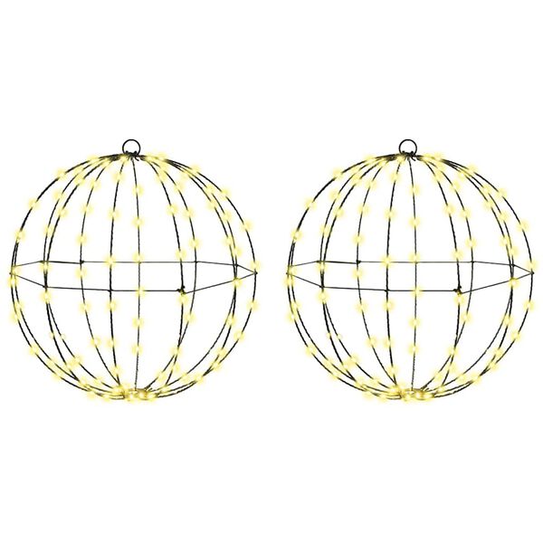 vidaXL Lopta 2 pcs Topla bijela 40 x 40 x 43,5 cm Metal