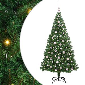 vidaXL Umjetno božićno drvce Zelena 210 cm PVC i Čelik i Plastika