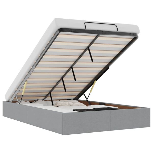 vidaXL Okvir za krevet bez madraca svjetlosivi 120x190 cm od tkanine