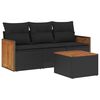 vidaXL 4-dijelni set vrtnih sofa od poliratana s jastucima crni