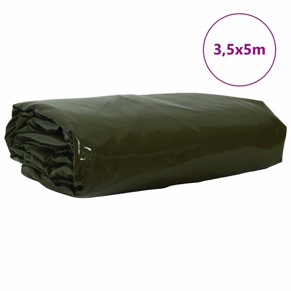 vidaXL Cerada 650g / m&sup2; Maslinasto zelena 3,5 x 5 m