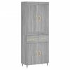 vidaXL Visoka komoda siva sonome 69,5x34x180 cm od konstruiranog drva