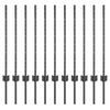 vidaXL Stup za ogradu 11 pcs Siva 80 cm Čelik