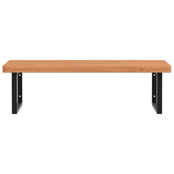 vidaXL Zidna polica za umivaonik od čelika i masivne bukovine