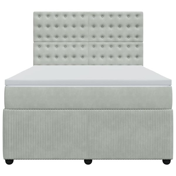 vidaXL Krevet s oprugama i madracem svjetlosivi 140x190 cm bar&scaron;unasti