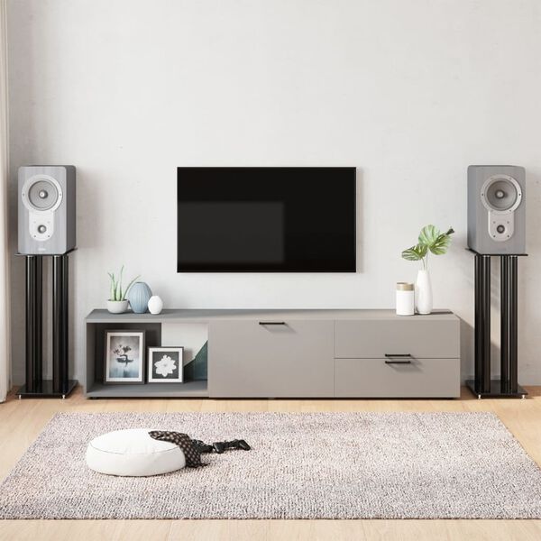 vidaXL Stalci za zvučnike crni 2 kom kaljeno staklo dizajn s 4 stupa