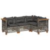 vidaXL 4-dijelni set vrtnih sofa od poliratana s jastucima sivi
