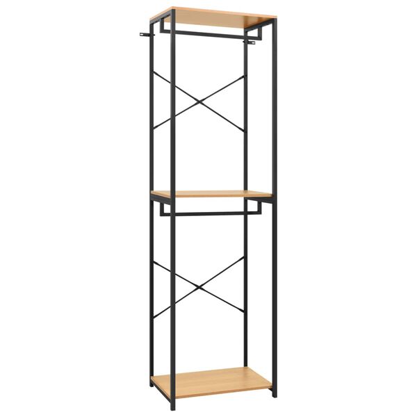 vidaXL Ormar crni i boja hrasta 60 x 40 x 213 cm od metala i iverice