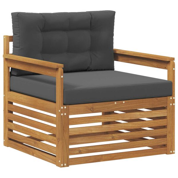 vidaXL Set vanjskih sofa Čvrsto drvo akacije i poliester Prirodna