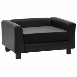 vidaXL Sofa za pse crna 60 x 43 x 30 cm od pli&scaron;a i umjetne kože