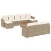 vidaXL 11-dijelni set vrtnih sofa od poliratana s jastucima bež