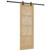 vidaXL Klizna vrata Prirodna i crna 73,5 x 211 cm Masivna borovina