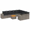 vidaXL 10-dijelni set vrtnih sofa od poliratana s jastucima sivi