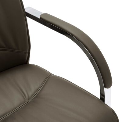 vidaXL Konzolna uredska stolica od umjetne kože siva