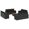 vidaXL 13-dijelni set vrtnih sofa s jastucima poliratan crni
