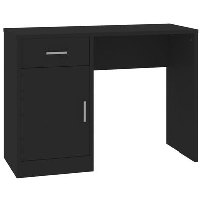 vidaXL Radni stol s ladicom i ormarićem crni 100 x 40 x 73 cm drveni
