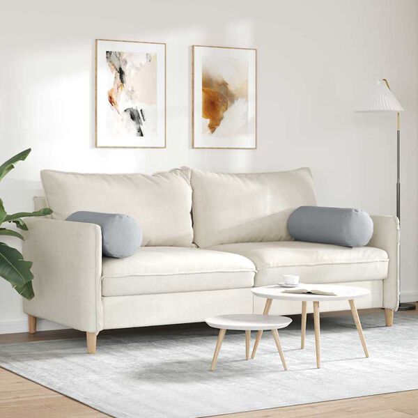 vidaXL Valjkasti jastučići 2 pcs Svijetlo siva &Oslash; 25 x 70 cm tkanina