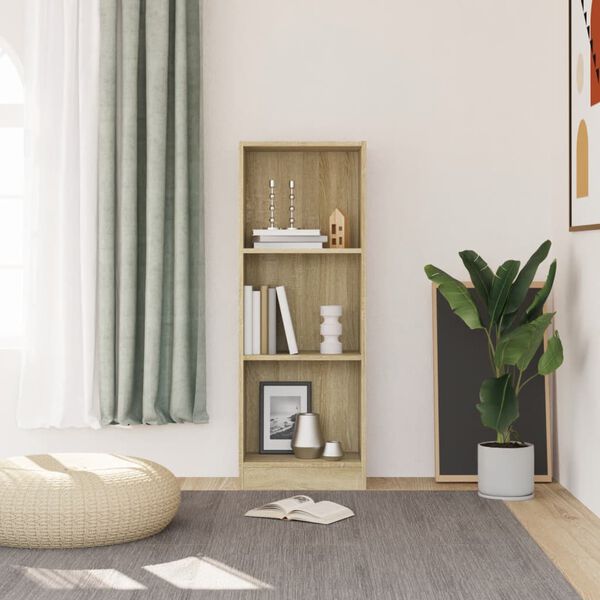 vidaXL Ormarić za knjige s 3 razine boja hrasta 40x24x109 cm drveni