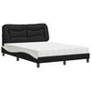 vidaXL Krevet s madracem Hvar crno-bijeli 140 x 190 cm od umjetne kože