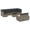 vidaXL 10-dijelni set vrtnih sofa od poliratana s jastucima sivi