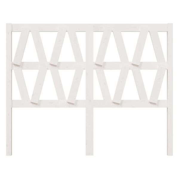 vidaXL Uzglavlje za krevet bijelo 126 x 4 x 100 cm od masivne borovine