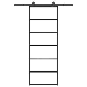 vidaXL Klizna vrata s priborom 76 x 205 cm od ESG stakla i aluminija