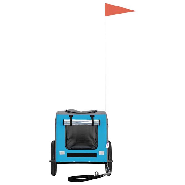 vidaXL Prikolica za bicikl za ljubimce plavo-siva od tkanine i željeza