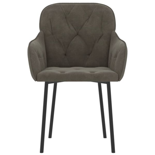 vidaXL Blagovaonske stolice 2 kom tamnosive baršunaste