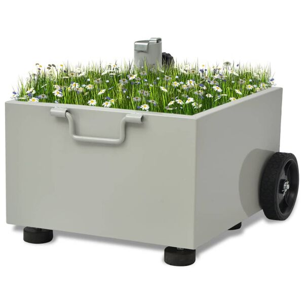 vidaXL Postolje za Suncobran Posuda za Sađenje Siva