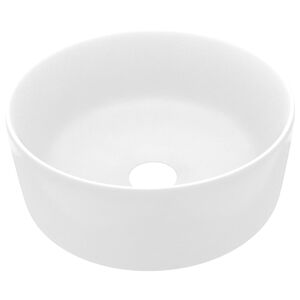 vidaXL Luksuzni okrugli umivaonik mat bijeli 40 x 15 cm keramički