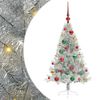 vidaXL Umjetno predsvijetljeno božićno drvce Srebrno 120 cm PET
