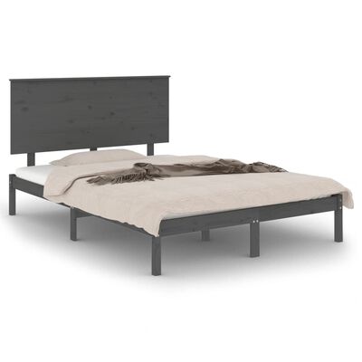 vidaXL Okvir za krevet sivi od borovine 120 x 190 cm 4FT mali bračni